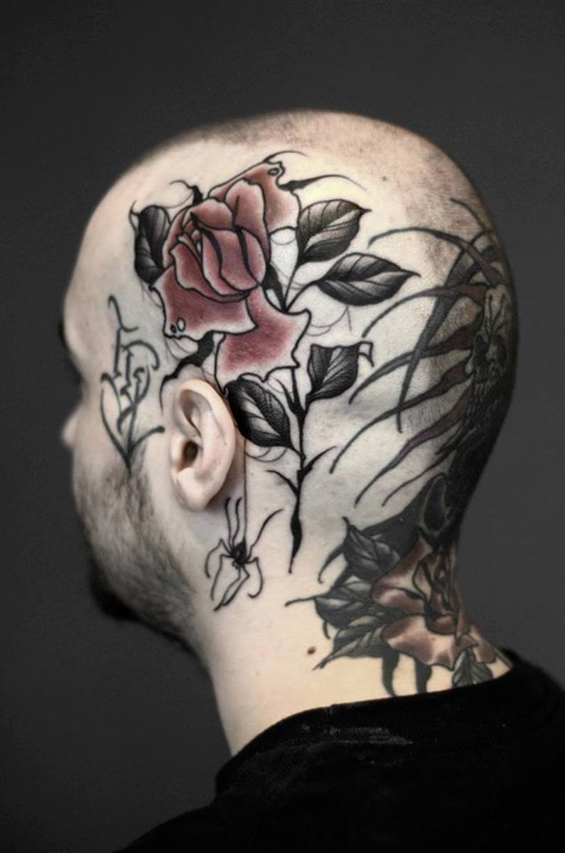 tätowierung, tätowierer, tattoo-idee, tattoo-inspiration, tattoo-design, kopftätowierung, eingefärbt, inkedmag