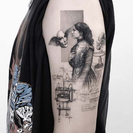 tätowierung, tätowierer, feines linientattoo, schwarz-graues tattoo, tattoo-idee, tattoo-inspiration, tattoo-kunst, eingefärbt, inkedmag