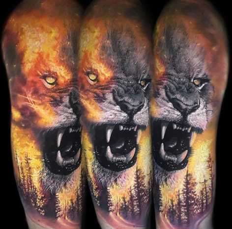 tätowierung, tätowierer, tätowierungskunst, tattoo-design, tattoo-inspiration, löwen-tattoo, tiger-tattoo, eingefärbt, inkedmag