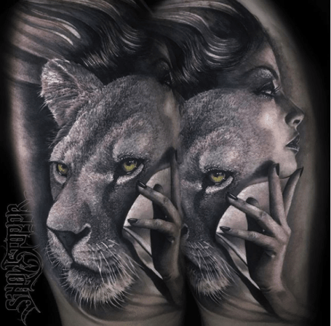 tätowierung, tätowierer, tätowierungskunst, tattoo-design, tattoo-inspiration, löwen-tattoo, tiger-tattoo, eingefärbt, inkedmag