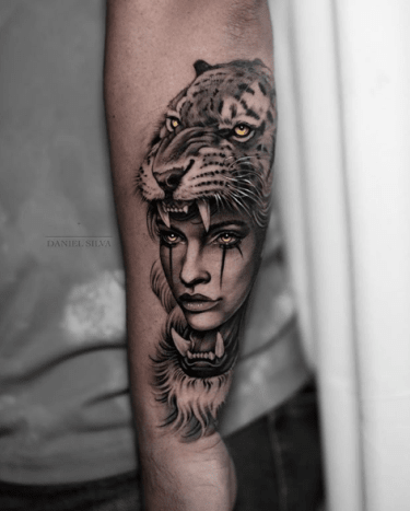 tätowierung, tätowierer, tätowierungskunst, tattoo-design, tattoo-inspiration, löwen-tattoo, tiger-tattoo, eingefärbt, inkedmag