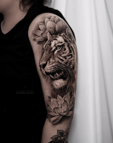 tätowierung, tätowierer, tätowierungskunst, tätowierungsdesign, tätowierungsinspiration, löwentattoo, tigertätowierung, eingefärbt, inkedmag