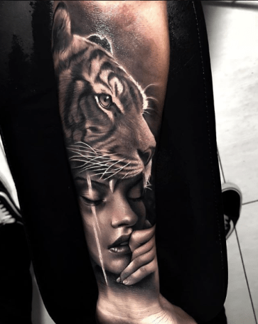 tätowierung, tätowierer, tätowierungskunst, tattoo-design, tattoo-inspiration, löwen-tattoo, tiger-tattoo, eingefärbt, inkedmag