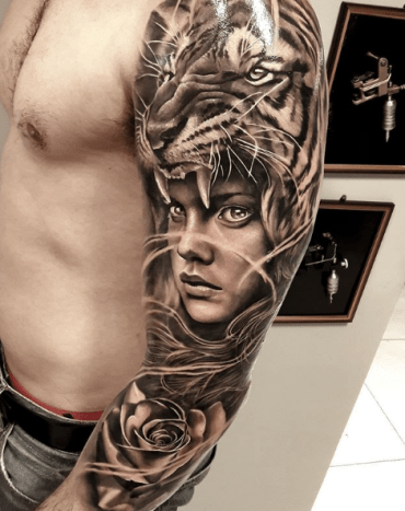 tätowierung, tätowierer, tätowierungskunst, tattoo-design, tattoo-inspiration, löwen-tattoo, tiger-tattoo, eingefärbt, inkedmag