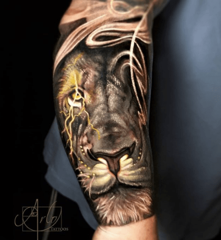 tätowierung, tätowierer, tätowierungskunst, tattoo-design, tattoo-inspiration, löwen-tattoo, tiger-tattoo, eingefärbt, inkedmag