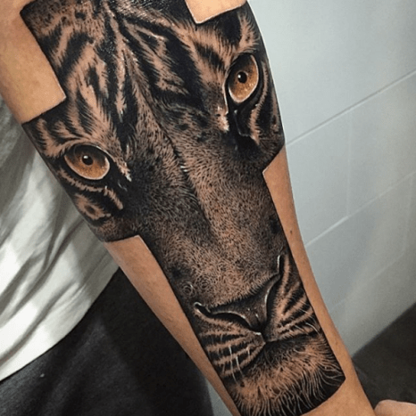 tätowierung, tätowierer, tätowierungskunst, tattoo-design, tattoo-inspiration, löwen-tattoo, tiger-tattoo, eingefärbt, inkedmag