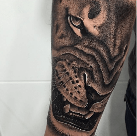 tätowierung, tätowierer, tätowierungskunst, tattoo-design, tattoo-inspiration, löwen-tattoo, tiger-tattoo, eingefärbt, inkedmag