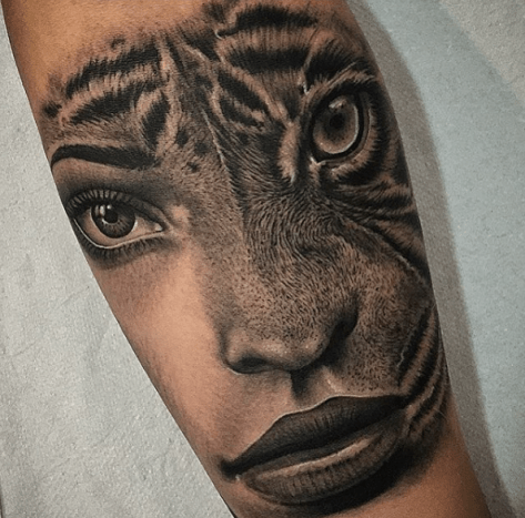 tätowierung, tätowierer, tätowierungskunst, tattoo-design, tattoo-inspiration, löwen-tattoo, tiger-tattoo, eingefärbt, inkedmag