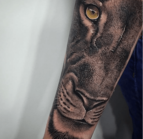 tätowierung, tätowierer, tätowierungskunst, tattoo-design, tattoo-inspiration, löwen-tattoo, tiger-tattoo, eingefärbt, inkedmag