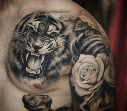 tätowierung, tätowierer, tätowierungskunst, tätowierungsdesign, tätowierungsinspiration, löwentattoo, tigertätowierung, eingefärbt, inkedmag