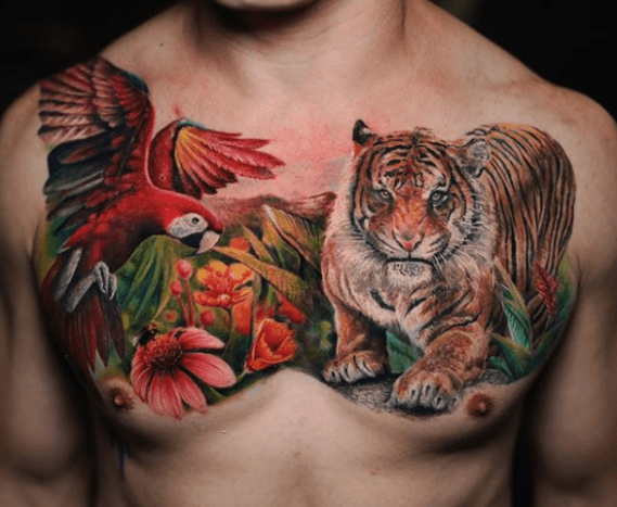 tätowierung, tätowierer, tätowierungskunst, tätowierungsdesign, tätowierungsinspiration, löwentattoo, tigertätowierung, eingefärbt, inkedmag