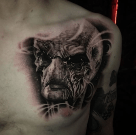 Tattoo, Tätowierer, Tattoo-Idee, Tattoo-Inspiration, Tattoo-Design, Tattoo-Kunst, Horror-Tattoo, eingefärbt, inkedmag