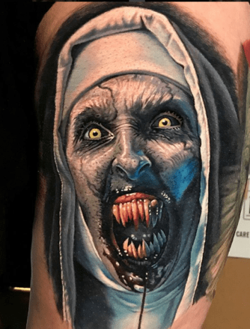 Tattoo, Tätowierer, Tattoo-Idee, Tattoo-Inspiration, Tattoo-Design, Tattoo-Kunst, Horror-Tattoo, eingefärbt, inkedmag