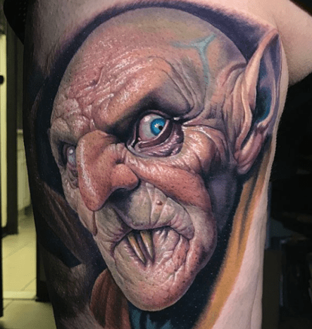 Tattoo, Tätowierer, Tattoo-Idee, Tattoo-Inspiration, Tattoo-Design, Tattoo-Kunst, Horror-Tattoo, eingefärbt, inkedmag