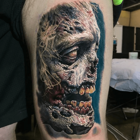 Tattoo, Tätowierer, Tattoo-Idee, Tattoo-Inspiration, Tattoo-Design, Tattoo-Kunst, Horror-Tattoo, eingefärbt, inkedmag