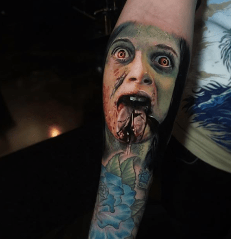 Tattoo, Tätowierer, Tattoo-Idee, Tattoo-Inspiration, Tattoo-Design, Tattoo-Kunst, Horror-Tattoo, eingefärbt, inkedmag