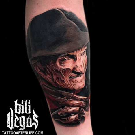 Tattoo, Tätowierer, Tattoo-Idee, Tattoo-Inspiration, Tattoo-Design, Tattoo-Kunst, Horror-Tattoo, eingefärbt, inkedmag