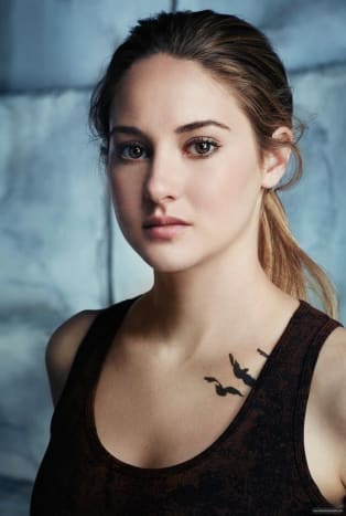 Když se Tris připojí k rozbíhající se frakci, napíše si klíční kost třemi elegantními ptáky.