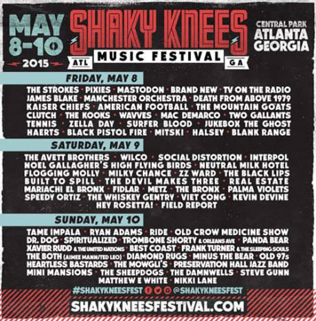 Shaky Knees - Atlanta, GA - 8. - 10. května - Dává smysl, že Atlanta's Shaky Knees Music Festival by se konal na jaře. Město není nazýváno