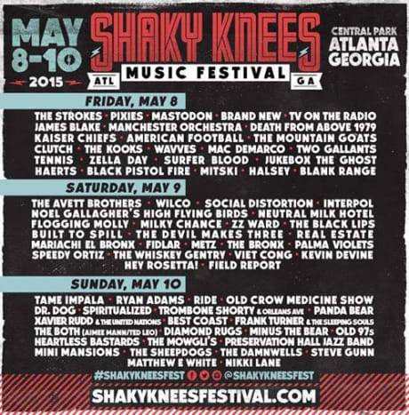 Shaky Knees - أتلانتا ، جورجيا - 8-10 مايو - من المنطقي أن يقام مهرجان موسيقى Shaky Knees في أتلانتا في الربيع. لم يتم الاتصال بالمدينة