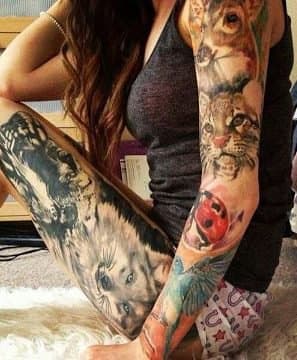 eingefärbtes Magazin, Tattoo-Inspiration, Tattoo-Kunst, Tattoo-Design, Tätowierer, feminine Ärmel, Ärmeltätowierung