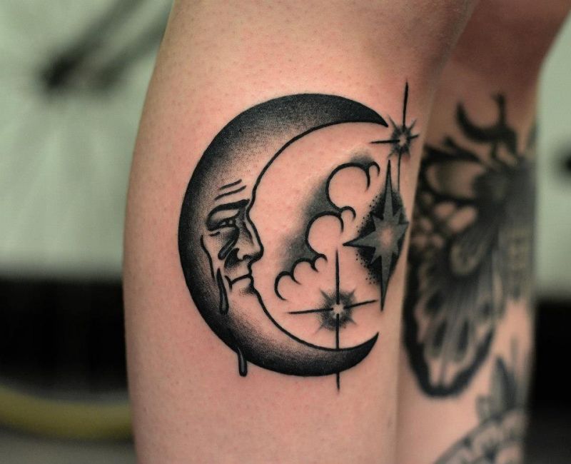 91 Mond-Tattoos, die nicht von dieser Welt sind