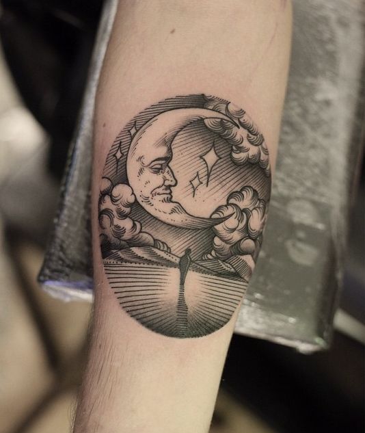 91 Mond-Tattoos, die nicht von dieser Welt sind