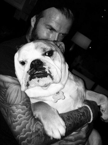 David Beckham mit Hund