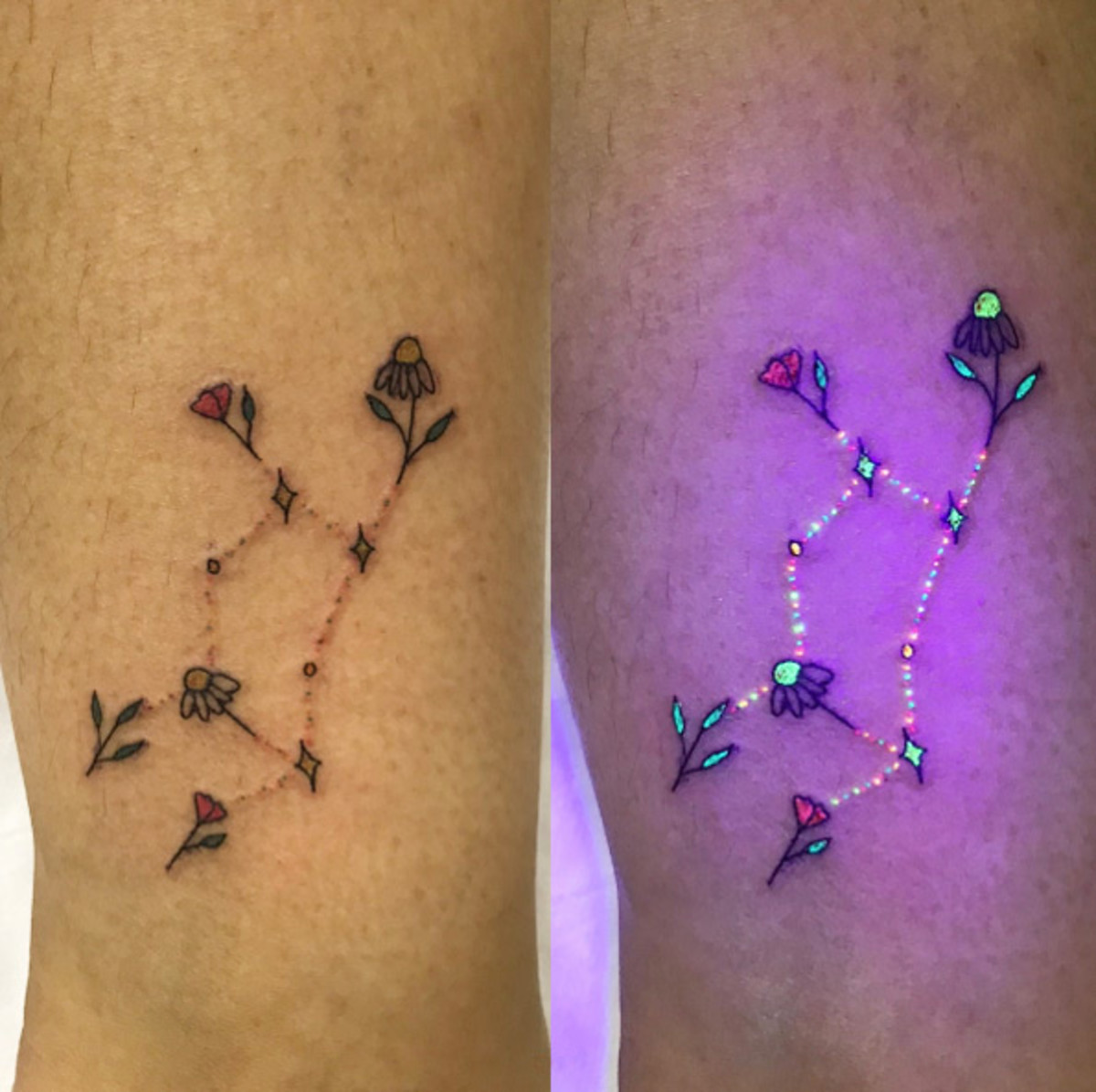 UV-Tattoo-Idee, Schwarzlicht-Tattoo-Ideen, Schwarzlicht-Tattoos, UV-Tattoos, alles, was Sie über Schwarzlicht-Tattoos wissen müssen, wie lange halten Schwarzlicht-Tattoos, Wie man ein Schwarzlicht-Tattoo heilt, wie man ein UV-Licht-Tattoo heilt, UV-Tattoo-Nachsorge, Schwarzlicht-Tattoo-Nachsorge, Tattoo-Nachsorge, Gibt es Nebenwirkungen bei einem UV-Tattoo, Gibt es Nebenwirkungen bei einem Schwarzlicht-Tattoo, Quinton McCloud, Kayla Newell, Samantha Ceora, Tukoi Oya, Tukoi Oya Tattoos, inked mag, Tess Adamakos