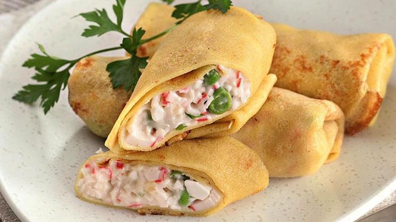 crêpes fourrées au crabe