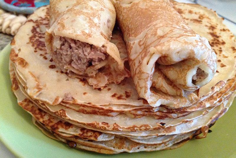 crêpes à la viande de poulet