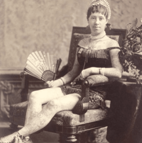 أوائل 1900s وشم امرأة السيرك
