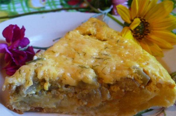 tarte aux aubergines au fromage et aux herbes