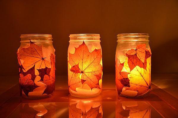 bougies de décoration d'automne