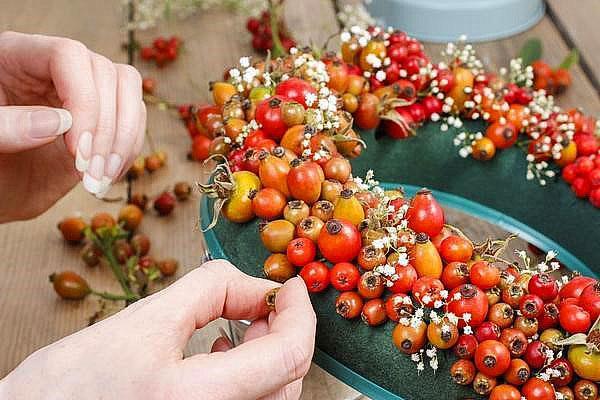 une couronne de fruits