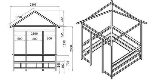 dessin de gazebo en métal