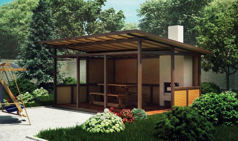 gazebo en polycarbonate et bois
