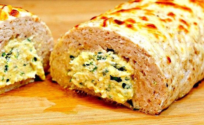 Rouleau de poulet au fromage fondu