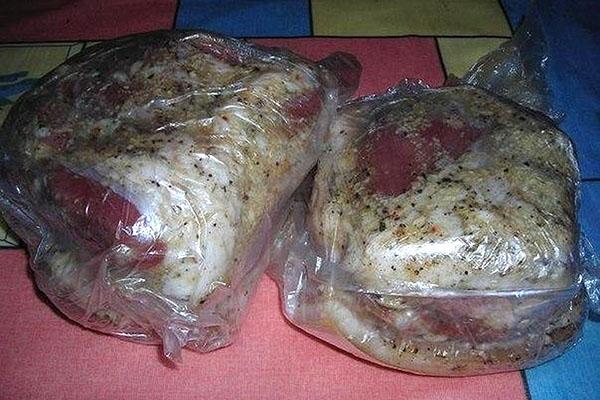 poner manteca de cerdo en una bolsa