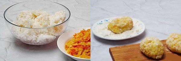 mezclar los ingredientes y formar repollo relleno