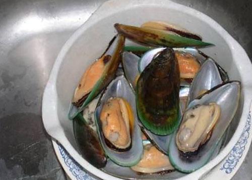 enjuagar los mejillones