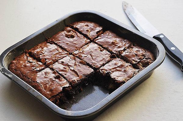 hacher le brownie fini
