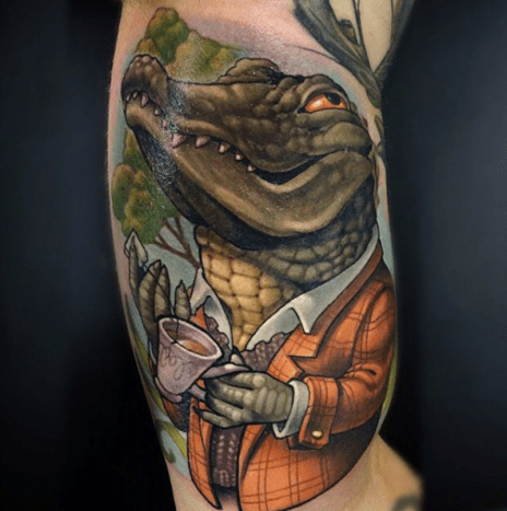Dieser Alligator ist herrisch AF. Tätowierung: Lindsay Baker