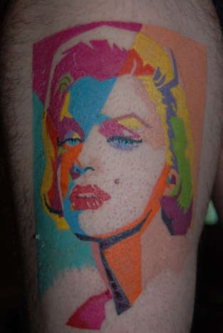 Pop Farbe Marilyn Monroe Tattoo