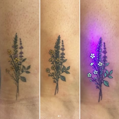Foto přes @_____tukoi_____ Protože za účinky UV tetovacího inkoustu není moc výzkumu, Oya ho ve svých tetováních používá střídmě.