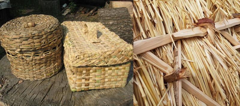 cesta y techo de totora
