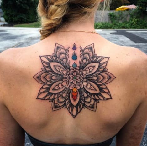 Bodové tetování čaker od Jennifer Rahman