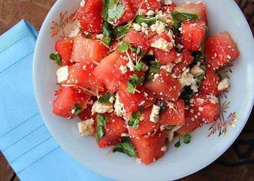 Ensalada saludable de sandía y queso