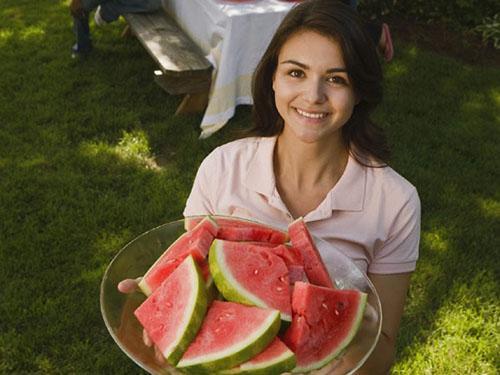 Sandía dulce y fragante sin venas.