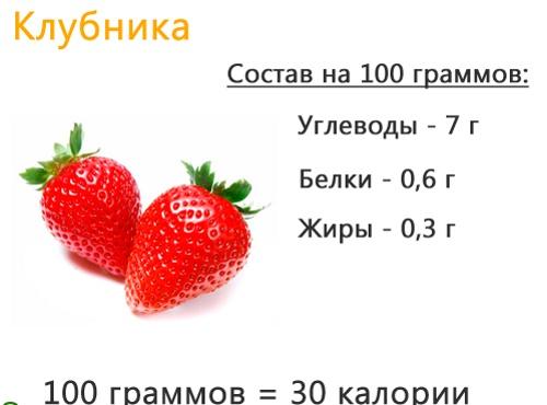 teneur en calories des fraises